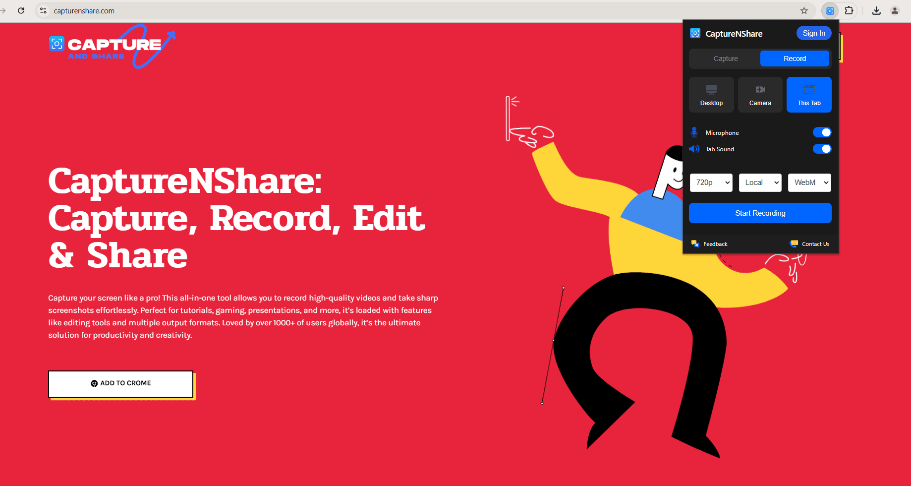 Record - This tab